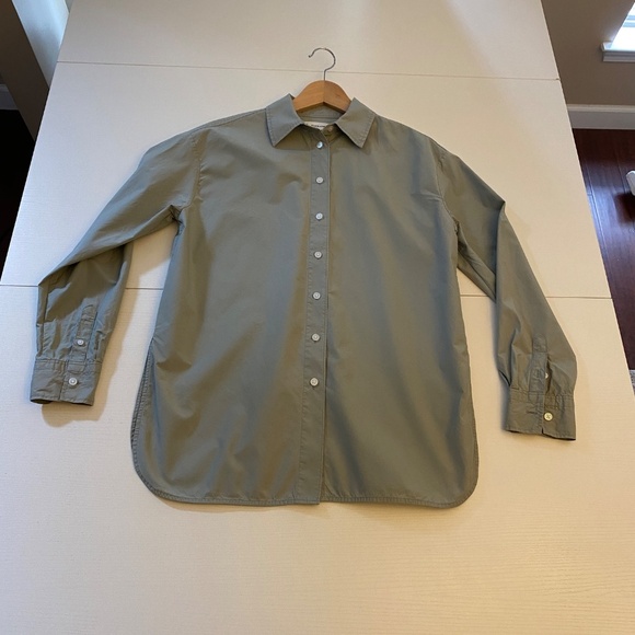 Everlane The Supima Cotton Boyfriend Oversized Shirt Sage Green Size XS - Picture 10 of 17